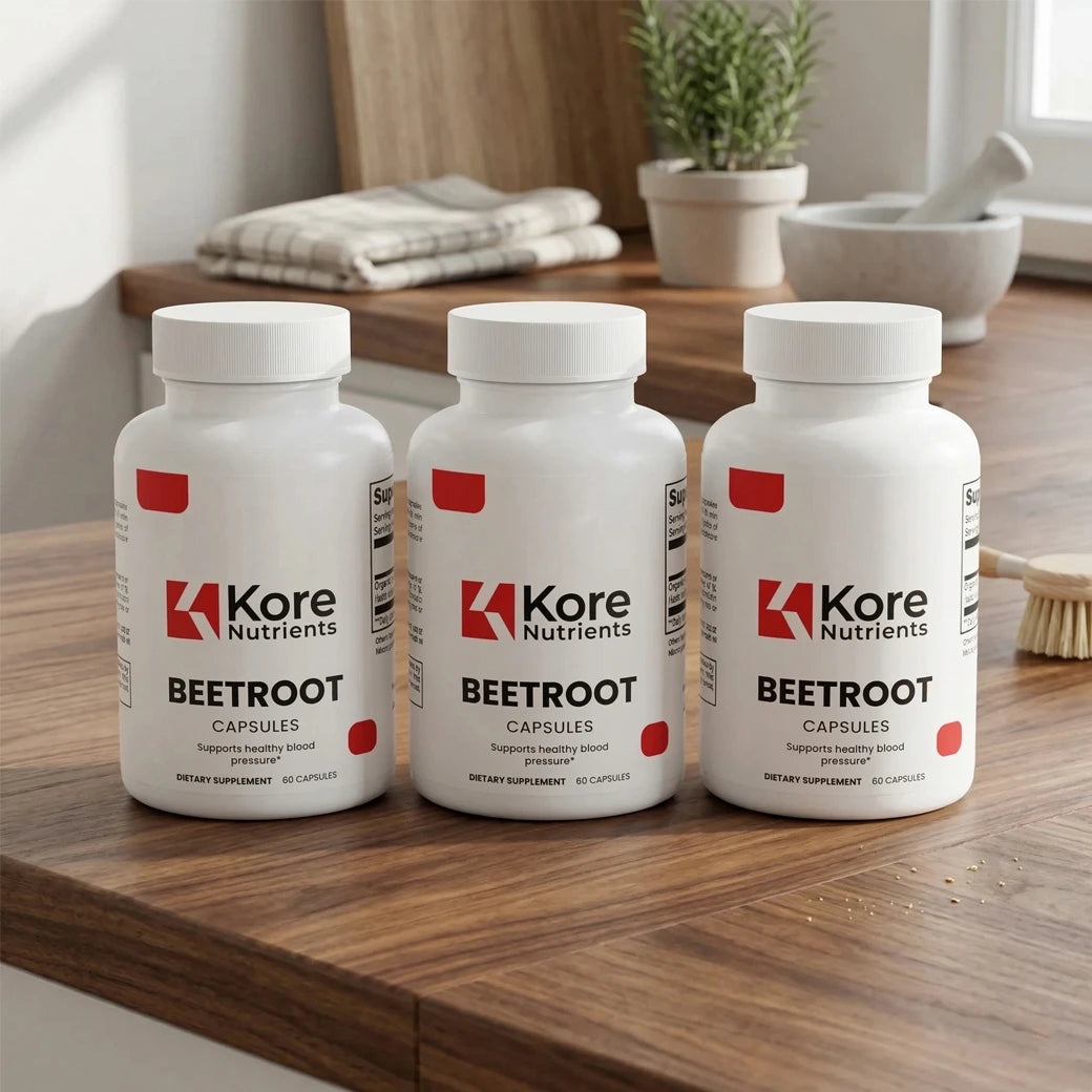 3 Bottles - Kore Nutrients Beetroot — 1,300mg of Pure Circulation Support in Every Serving*